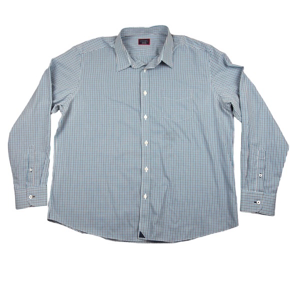 UNTUCKit‎ Shirt Men's XXL Wrinkle Free Long Sleeve Button Down Blue Striped EUC - Picture 1 of 11